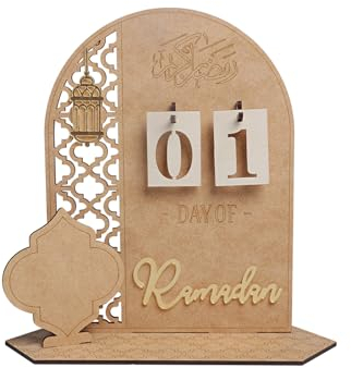 Ramadan Kalender aus Holz, Ramadan Kalender, Eid Mubarak Dekoration DIY Ramadan, Countdown-kalender Ornament Gebet Ramadan Mubarak Deko Wohnzimmer Ramadan Geschenke für Kinder
