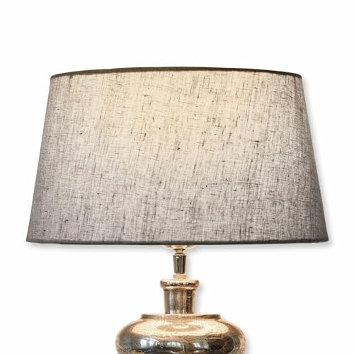 LOBERON Lampenschirm Anfor, lichtdurchlässig, für Tisch- oder Stehlampen geeignet, passend für E27-Fassungen, Wohn-Accessoire, Eisen, Leinen, taupe
