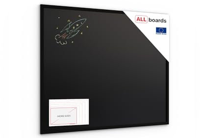 ALLboards Schwarze Kreidetafel 100x80cm mit Schwarz ECO-Holzrahmen, Schreibtafel, Kreide, Kreidetafel mit Holzrahmen, Wand Tafel Holz, Tafel gastronomie, Tafel schwarz, Schreibtafel zum Aufhängen