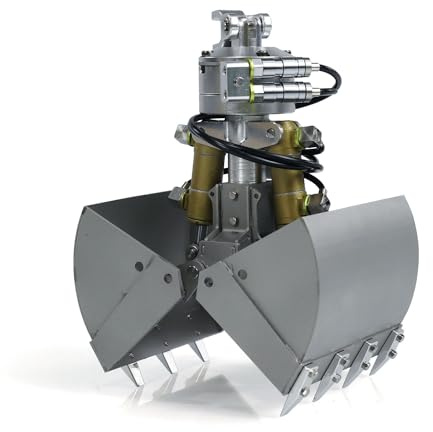 wheelfun Metallhydraulischer Greifschaufel für 1/14 Maßstab RC Kran Kipplaster Modell