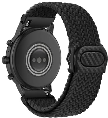 HYSDFFG Geflochten Armband für Fossil Gen 6 44mm/Gen 5e 44mm Ersatzarmband, Elastisches Verstellbares Geflochtenes Nylon Solo Loop Sport Armbänder Kompatibel mit Fossil Gen 5 Carlyle Julianna (2)