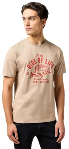 Wrangler Men's Americana Tee T-Shirt, Timberwolf, L