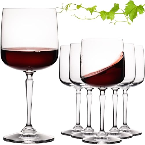 Imperial Rio Lot de 6 verres à vin carrés 380 ml en verre cristalline Passe au lave-vaisselle Style vintage