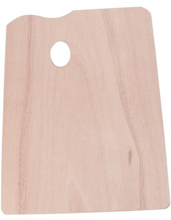Gogogmee Wooden Mixing Tray and Oil Painting Paint Plate Hand Grip, Square Fish Shape Practical Paint Board for Artists and Hobbyists, Suitable for Home and Studio Use