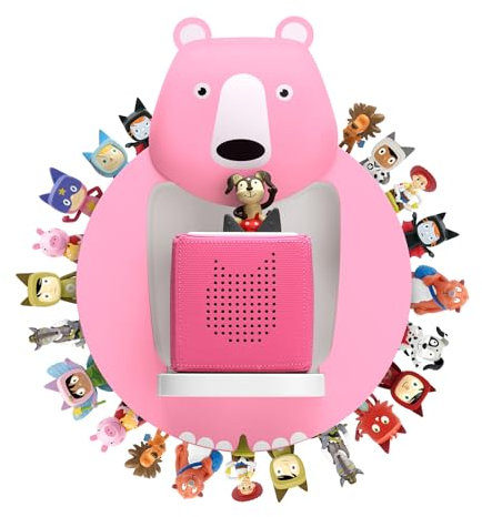 Xozoyo Kinder Regal Personalisiert Magnetischer, kompatibel mit Toniebox und Tonies für über 30-48 Figuren - Wandregal für die Musikbox - Zum Spielen und Sammeln - für Kinder Baby Zimmer (Rosa)