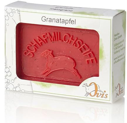Schafmilchseife Ovis Verpackt 100g Granatapfel Naturseife Seife Schafmilch Ohne Zusätze Empfindliche Haut Reinigung und Pflege