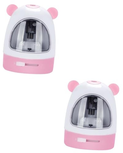 VILLCASE 2St elektrischer Bleistiftspitzer Persönlicher Bleistiftspitzer Make-up- dosenspitzer kinder electric pencil sharpener schreibwaren kreative Bleistiftspitzer Plastik Rosa