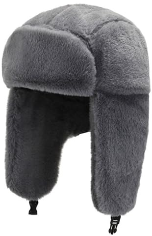 KXF Chapeau d'hiver unisexe avec cache-oreilles russe Ushanka en fausse fourrure avec cache-oreilles pour homme et femme