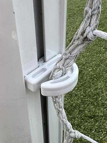 Ganci per rete da calcio, stile aperto, per porte da calcio con canale da 8 mm o 12 mm, fissaggio a torsione, confezione da 30