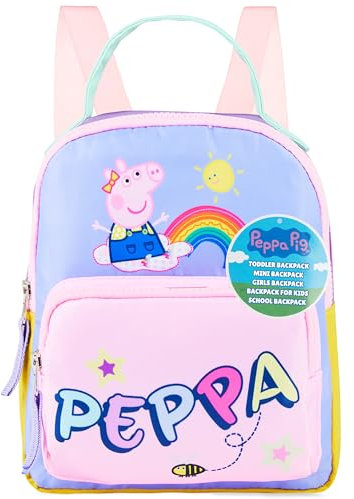 Get Trend Peppa Pig Rucksack Mädchen Tagesrucksack Kinder Cute Backpack für Kindergarten Kita Vorschule Sport Alltag Reisen (Multi Peppa Pig)