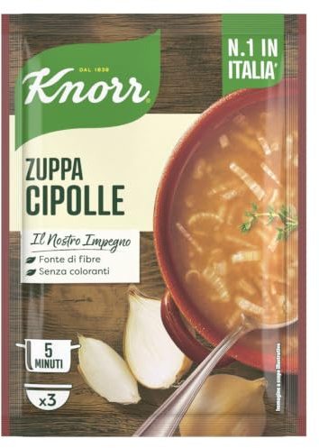 Knorr Zuppa Cipolle, Piatti Pronti Knorr con Verdure da Agricoltura Sostenibile, Senza Coloranti, Fonte di Fibre, 61 g