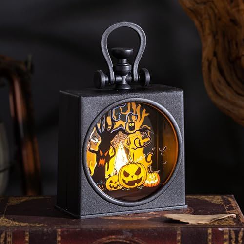 Gaming Things for Room under 50 Halloween Decorations Children's Portable Pumpkin Kindergarten Party Scene Layout Props Atmosphere Ornaments. Halloween Projector (A, 9.5x4.9x12.3cm)