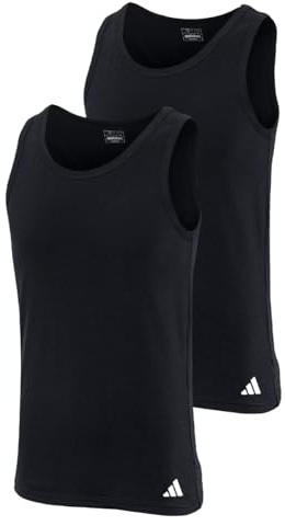 adidas Men's Herren Unterwäsche Ergonomic Tank Top (2pk) - Active Flex Cotton Ergonomic Undershirt