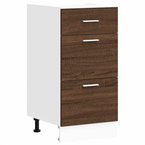 vidaXL Unterschrank Lyon Braun Eichen-Optik 40x46x81,5 cm Holzwerkstoff,Küchenschrank, Gastronomieschrank, Gastro Möbel, Küchenmöbel, Aufbewahrungsschrank