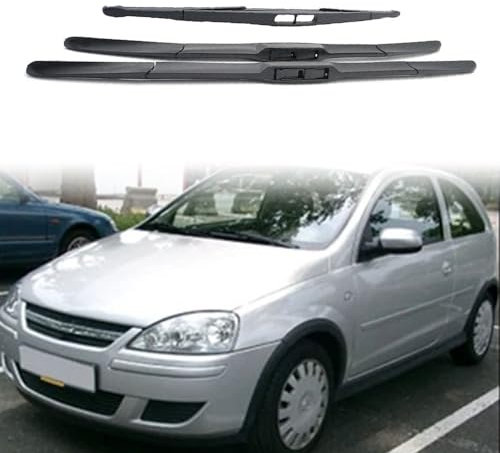 GaiHLi Escobilla Limpiaparabrisas Juego Frontal Trasero para Opel Corsa C Fließheck 2000-2006, Limpiaparabrisas para Ventanas Limpieza de Caucho 20 18 16