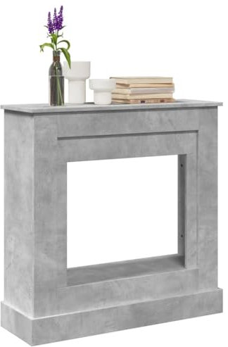 LLEZKBR Haus & Garten, Kamin- und Holzofenzubehör, Kaminumrandung, Betongrau, 90 x 30 x 90 cm, Holzwerkstoff