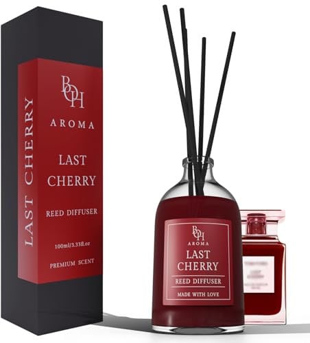 Raumduft Last Cherry | Reed Diffuser mit 5 Duftstäbchen | 100ml | Lufterfrischer mit Duftstäbchen für die Wohnung | Diffuser mit Stäbchen | Raumduft inspiriert von Luxusparfums