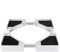 Strixorn Telaio di collegamento per lavatrici, 45-68 cm, regolabile, portata 150 kg, con cinghia a cricchetto, colore: bianco