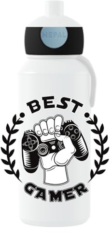 Mepal Trinkflasche Pop-up Campus - Wasserflasche für Kinder - Gaming - Auslaufsichere Flasche für die Schule - Wiederverwendbar - BPA-frei & Spülmaschinenfest - 400 ml - Best Gamer