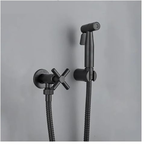 Black Bidet Faucet Portable Bidet Sprayer Set Brass Toilet Faucet Cold Water Bathroom Shower Head Only