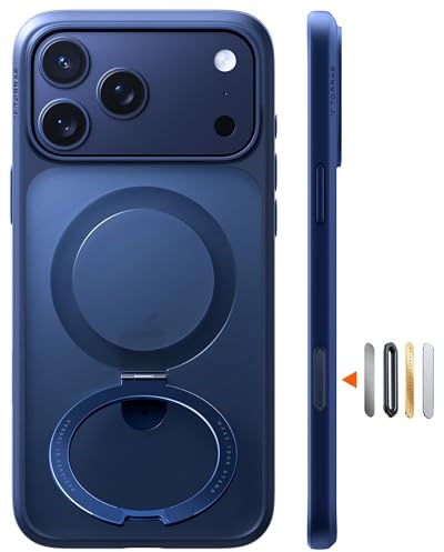 TORRAS Ostand Q1 für iPhone 17 Pro Max Hülle, Case mit MagSafe, Blau | [Flach integrierter Ständer] 19N Magnetkraft, Hoch-/Querformat, Militär-Fallschutz für Handyhülle iPhone 17 Pro Max Case