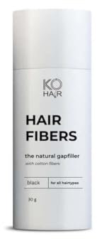 KÖ-HAIR FIBERS 30g – Streuhaar aus Baumwollfasern zur Haarverdichtung | Natürlich wirkendes Schütthaar gegen Haarausfall | Haarpuder für volleres Haar | Kaschiert lichte Stellen sofort (Hellbraun)