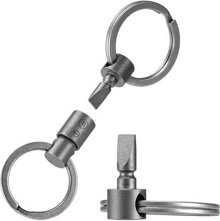 KeyUnity Titan-Schnellverschluss-Schlüsselanhänger mit feststellbarem, drehbarem Schlitzschraubendreher, Geeignet für die tägliche Schlüsselaufbewahrung, Camping, Wandern KA46 KA47