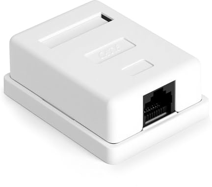 AOOSU CAT 6A Netzwerkdose Aufputz, 1 Port RJ45 Buchse Geschirmt Anschlussdose 10 Gbit/s Ethernet Netzwerk LAN Dose für Wand Büro Haus Industrie