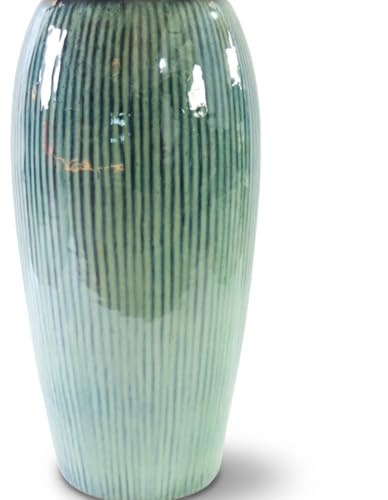 Provencelia Milano Terrakotta Pflanztopf Hellblau, Größe: XXL - Durchmesser: 31 cm x Höhe: 61 cm, frostbeständig, handgemacht, mediterraner Übertopf für Outdoor Indoor