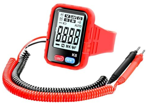 Fasizi Multimètre numérique de Poignet Portable K8 pour travaux en Hauteur, testeur de Tension AC/DC, de Courant et de résistance