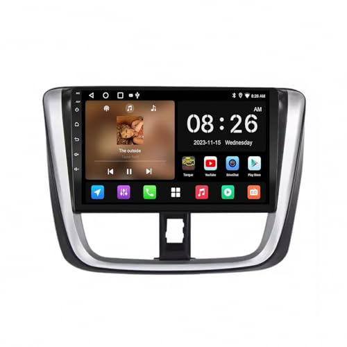 2 Din Android Radio Bluetooth per TOYOTA VIOS Yaris 2016-2018 Android 15 9 Inches Bluetooth Schermo Macchina Fm Am Usb Per, 4 Core 2G+32G