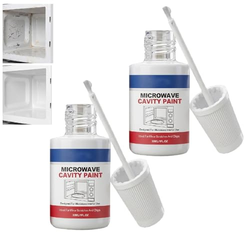 Puwaiio Microwave Cavity Coating, 2Pcs Microwave Paint Repair, 30ml Appliance Coating, High Gloss, Food-Safe Heat Resistant, Household Supplies, Restoration Solution For Home Kitchen Commercial