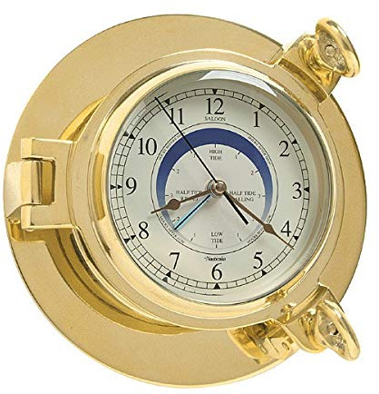 Nauticalia Gezeitenuhr aus Messing, 22,5 cm