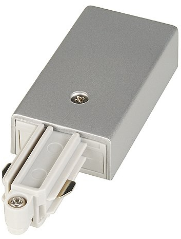 Einspeiser für 1-Phasen HV-Stromschiene, Aufbauversion, Erde links, silbergrau