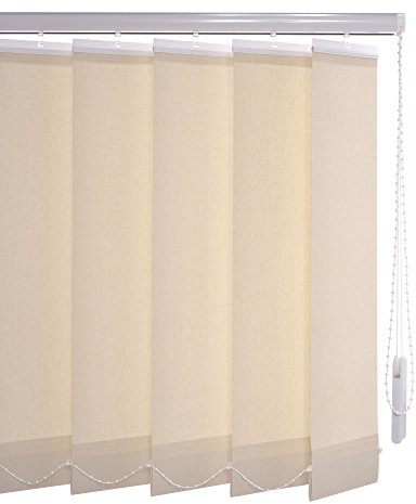 Liedeco Vertikalanlage Lamellenanlage Lamellenvorhang Vertikaljalousie | Lamellenbreite 89 mm | Höhe 180 cm, oder 250 cm | kürzbar | Creme, Cream (100 x 180 cm)