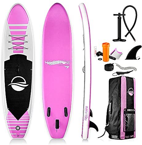SereneLife Stand Up Paddling Board Set – SUP Board Aufblasbar mit Paddel, Pumpe, Leine, Finne, Rucksack & Mehr – SUB Paddleboard für Kinder & Erwachsene – für Wassersport in Seen, Flüsse & Meer