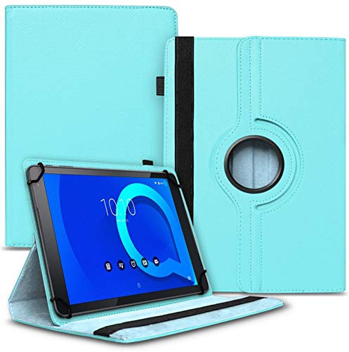 NAUCI Tablet Hülle kompatibel mit Alcatel 1T 10 Tasche Schutzhülle Case Schutz Cover 360° Drehbar 10.1 Zoll Etui, Farbe:Türkis