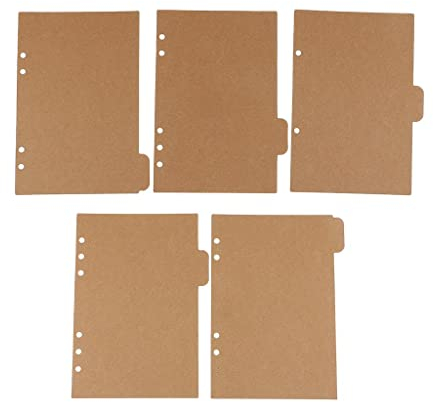 5 4 Loch Tabbed Paper A5 Register Trenner Einfügbare Indexseite Karteikarten Registerkarte Trennblätter, Braun