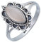 mantraroma Damen Ring 925 Silber Rosenquarz Edelstein rosa ausgefallen verspielt