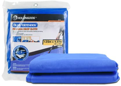 ROLLINGDOG Dust Sheets - Two-Layer Waterproof & Anti-Slip Decorating Sheets Drop Cloth for Painting and Decorating, 1.22 * 4.57m