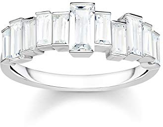 Thomas Sabo Damen-Ring Weiße Steine Baguette-Schliff 925 Sterlingsilber TR2269-051-14-54
