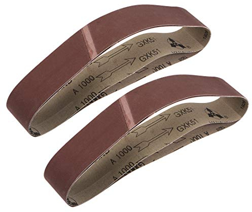 sourcing map 2-inch X 27-inch(50mm X 686mm) Sanding Belt 1000 Grit Aluminum Oxide 4pcs