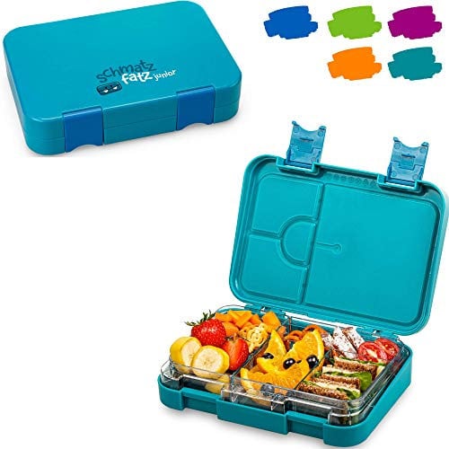 schmatzfatz junior Kinder Lunchbox, Bento Box mit variablen Fächern (Petrol)