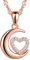 MICSAVI Moon Necklace Rose Gold Women's 925 Sterling Silver Star Moon Necklace / Heart Moon Necklace / Moon Zirconia Necklace / Crescent Moon Pendant Necklace for Women and Girls Rose Gold