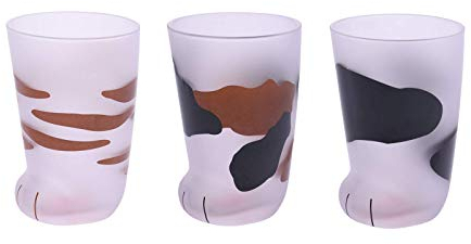 Cat Paw Glass Cup,Creative Katzenpfoten Glas Gläser, Niedlicher Cat Paw Glass Mug Cup für Frühstück Milk Mug Tea Whiskey Büro Kaffeetasse Männer Und Frauen Paare Haushalt Tassen (A+B+C, 1 Pcs)