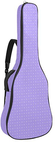 Gitarrentasche mit Reißverschluss, wasserdicht, weich, für Bassgitarre, Akustik- und klassische Folk-Gitarre, Lila mit Muster