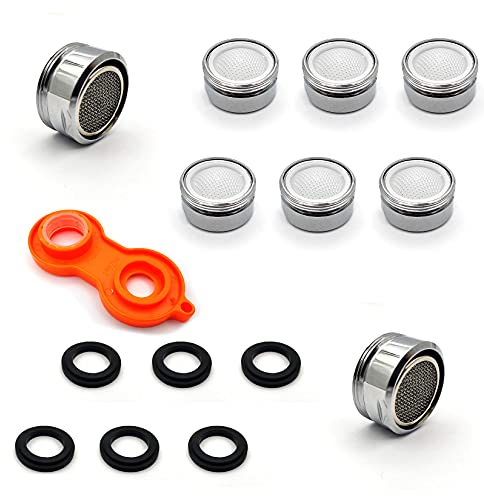 6 Pcs M24 Tap Aerator Nozzle, Stainless Steel Faucet Filter with Gaskets and Wrench