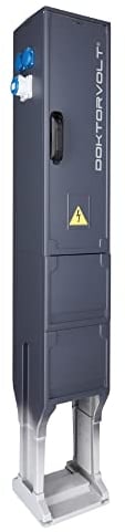 Doktorvolt Camping Stromverteiler mit Steckdosen 2x 16A 3P 230V, 4x 230V Schuko und FI-Schalter 40A 4P 30mA LS-Schalter Energiesäule Campingverteiler Campingsäule komplett verdrahtet IP44