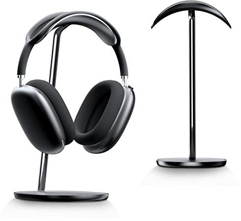 Benks Desktop Headphone Stand Universal Headset Holder Hanger Mount Aluminum with Protective Silicone Pad, Gaming Headset Accessories, Compatible with AirPods Max, Beats, Bose, Sony and so on (Black)