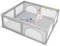 DREAMADE Laufstall baby 206 X 185CM, Laufgitter Faltbar, Absperrgitter mit Atmungsaktivem Netz & 50 Bällen, Schutzgitter mit 2 Türen für Kinder (Grau, ohne Matratze)